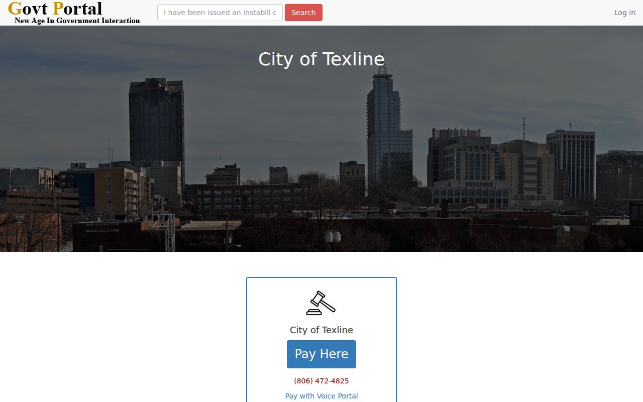 Texline Government Portal payment routes for Texline warrant case records